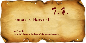 Tomcsik Harald névjegykártya